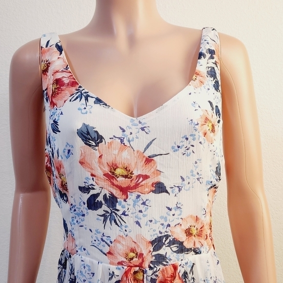 Torrid Floral Print Crinkled Chiffon Tank Dress Sz 2X - Picture 4 of 16